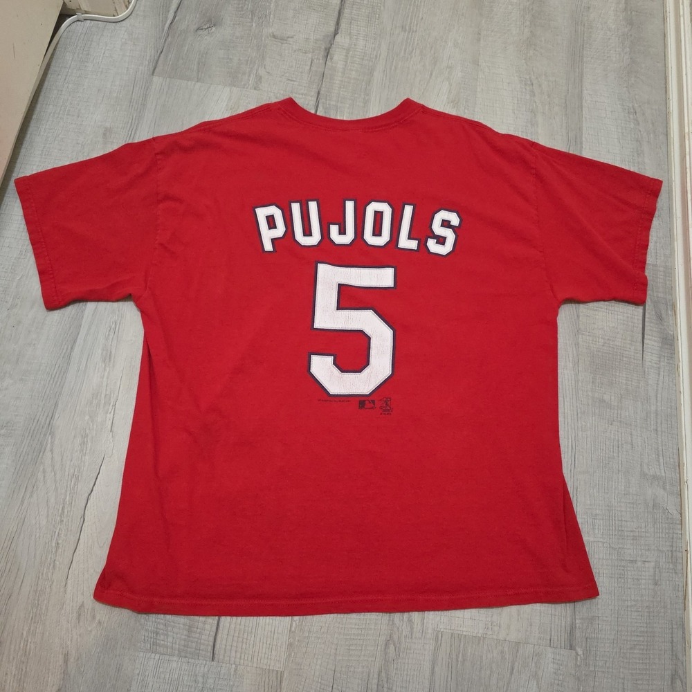 VTG St. Louis Cardinals Albert Pujols T-Shirt Sz XL Red MLB Baseball 2004